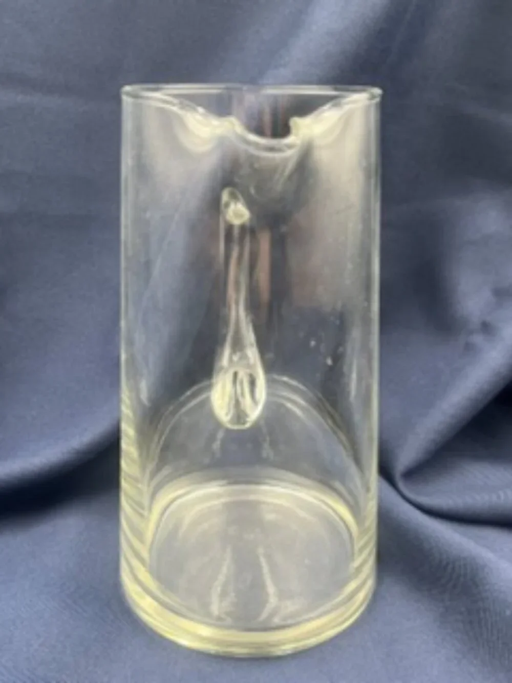Vintage Hand-Blown Clear Glass Pitcher 1 Quart Mid-Century Martini pitcher